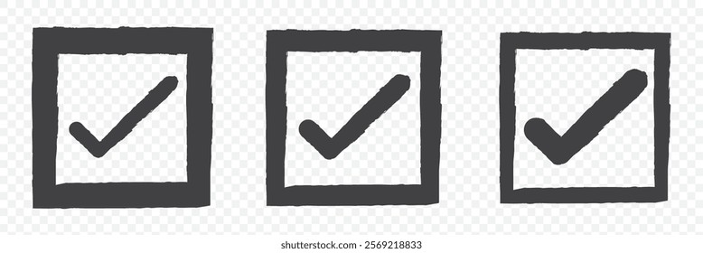 check box icon with correct, accept checkmark icons green tick box, check list circle frame - checkbox symbol sign. check mark box square frame. eps 10.