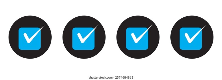 check box icon with correct, accept checkmark icons green tick box, check list circle frame - checkbox symbol sign. design eps 10 