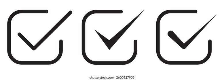 check box icon with correct, accept checkmark icons green tick box, check list icon . checkbox symbol sign. check mark box square frame.