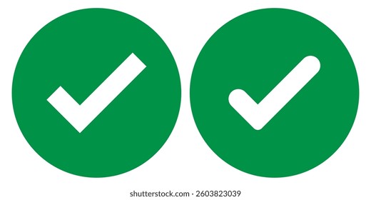check box icon with correct, accept checkmark icons green tick box, check list circle frame - checkbox symbol sign. check mark box square and round frame, Tick mark icon set . green tick icon set. 