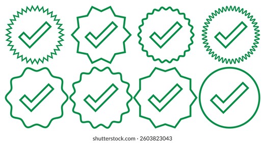 check box icon with correct, accept checkmark icons green tick box, check list circle frame - checkbox symbol sign. check mark box square and round frame, Tick mark icon set . green tick icon set. 