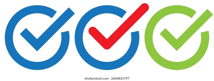 Check box icon with correct, accept checkmark icons tick box checked. Check mark icon symbols vector.