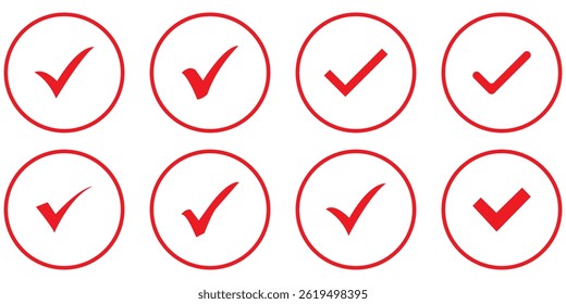 Check box icon with correct, accept checkmark icons tick box checked. Check mark icon symbols vector.