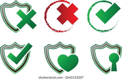 
Kontrollkästchen-Symbol mit korrektem, akzeptieren Sie Kontrollkästchen-Symbole Kontrollkästchen aktiviert. Grünes Häkchen Symbol, Vektorsatz. Symbol für grünes Häkchen, Vektorsymbol. Gruppe von grünen Häkchen isolierte Vektorsymbole.
