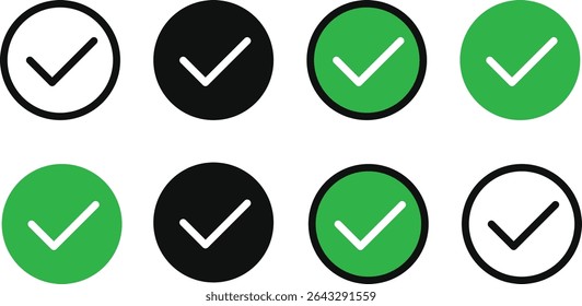 Marque la casilla de verificación con el icono correcto, acepte los iconos de marca de verificación. Aprobar símbolo.