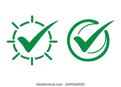check box icon with correct, accept checkmark icons green tick box, check list circle frame - checkbox symbol sign. check mark box square frame