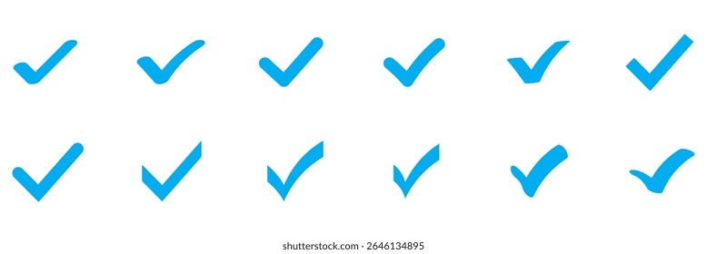 Check box icon with correct, accept checkmark icons tick box checked. Approve symbol. Check mark icon vector design. Blue check mark icon. Blue tick symbol. Vector check icon