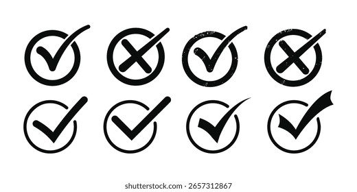 Kontrollkästchen-Symbol mit korrektem Akzeptieren Markierungssymbole grün Häkchen-Kästchen Checkliste Kreis Rahmen-Checkbox-Symbol-Zeichen Häkchen-Kästchen Quadrat Rahmen