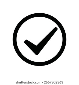 Check box icon with correct, accept checkmark icons tick box checked. Approve symbol.