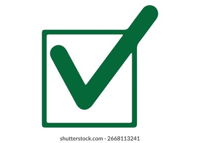 ícone de caixa de seleção com correto, aceitar ícones de marca de seleção caixa de verificação verde, lista de verificação quadro círculo - símbolo de caixa de seleção sinal. caixa de seleção quadro quadrado. Ícone de marca de seleção verde em uma caixa. Símbolo de marca 