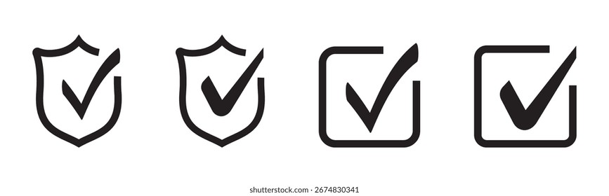 Check box icon with correct, accept checkmark icons tick box checked. Approve symbol. Check mark icon vector design. Green check mark icon. Green tick symbol. Vector check icon.