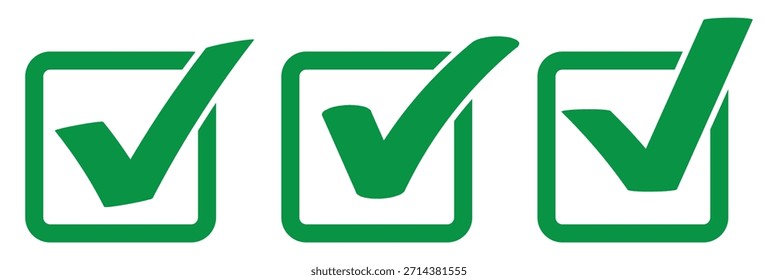 Ícone da caixa de seleção com a caixa de verificação correta, aceitar ícones de marca de seleção marcada. Aprovar símbolo. Marca de seleção ícone vetor design. Ícone de marca de seleção azul. Símbolo de tique azul. Vetor