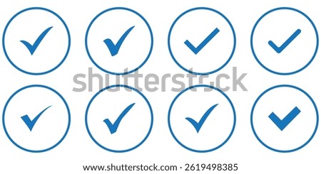 Check box icon with correct, accept checkmark icons tick box checked. Check mark icon symbols vector.