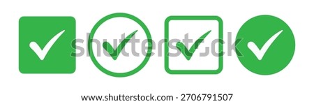 Check box icon with correct, accept checkmark icons tick box checked. Approve symbol. Check mark icon vector design. Green check mark icon. Green tick symbol. Vector