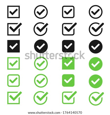 Check box icon illustration set.