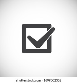 Icono de casilla de verificación en segundo plano para diseño gráfico y web. Símbolo de concepto de ilustración creativa para aplicación web o móvil.