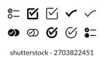 Check Box Icon Set Line and Solid style for Multiple Selection
