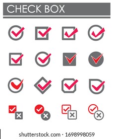 Check box icon set on background for graphic and web design. Creative illustration concept symbol for web or mobile app.