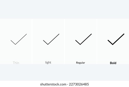 check box  icon .Thin, Light Regular And Bold style design isolated on white background.