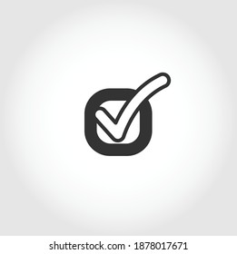 icono de la casilla de verificación. Marque el icono de vector aislado. elemento de diseño de negocio