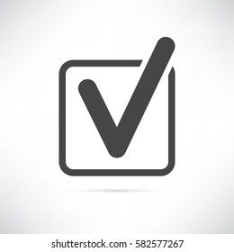 Check box icon user interface element. OK ui symbol. Simply yes or vote pictogram. EPS10 vector.