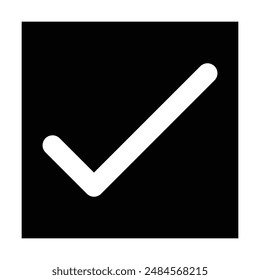 Icono de casilla de verificación Vector sobre fondo blanco