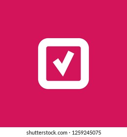 check box icon vector. check box sign on pink background. check box icon for web and app