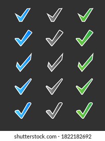 Check box icons vector set