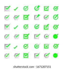 Check box icons of vote mark sign choice yes symbol and correct design. Vector illustration EPS10