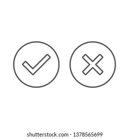 Check box line icons set isolated on white background