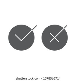 Check box line icons set isolated on white background