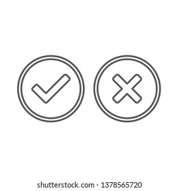 Check box line icons set isolated on white background