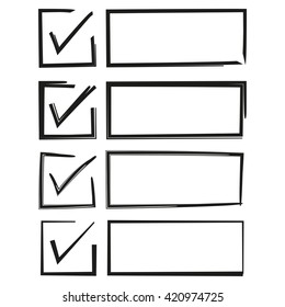 check box, check list, hand drawn check mark