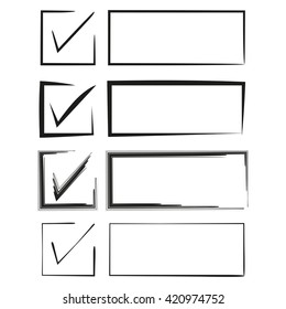 check box, check list, hand drawn check mark