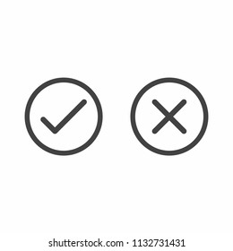 	
Check box list icon, green and red isolated on white background. Vector