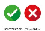 Check box list icons set, green and red isolated on white background, vector illustration.