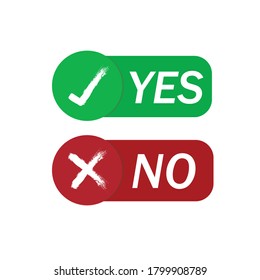 Check box list icons set, green and red isolated on white background, vector illustration.