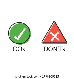 Check box list icons set, green and red isolated on white background, vector illustration.