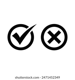 Conjunto de iconos de lista de casilla de verificación, negro aislado sobre fondo blanco, Ilustración vectorial.