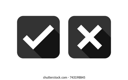 Check box list icons set, black isolated on white background, vector illustration.