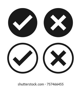 Check box list icons set, black isolated on white background, vector illustration.