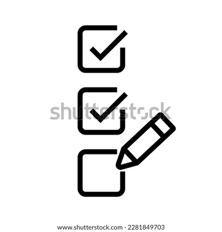 Check box list and pen. To-do list. Vector.