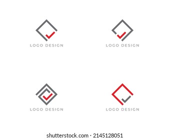 Check Box Logo Concept sign icon Design. Box with Tick or Checkmark symbol. Vector illustration Logo template.