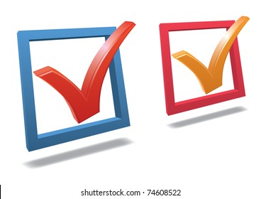 Check box with check mark high detailed 3d vector