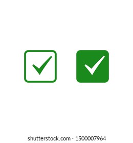 Check box with Check mark icon. Vector flat symbol.