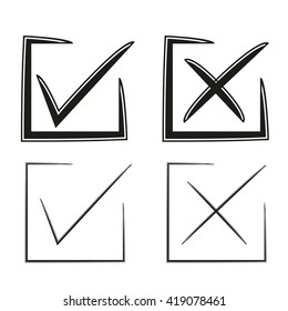 check box, check mark, wrong mark, list icons
