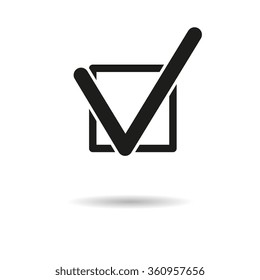 Check box. Medical vector icon. Flat design style