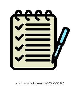 Check Box outline color, mini illustration icon. use for modern concept, print, UI, UX kit, web and app development. Vector related to office, education, examination and more.