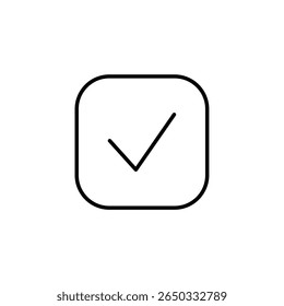 Vetor de ícone de contorno de caixa de seleção para UI do UX