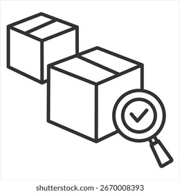 Ilustración del icono del Vector del contorno de la casilla de verificación